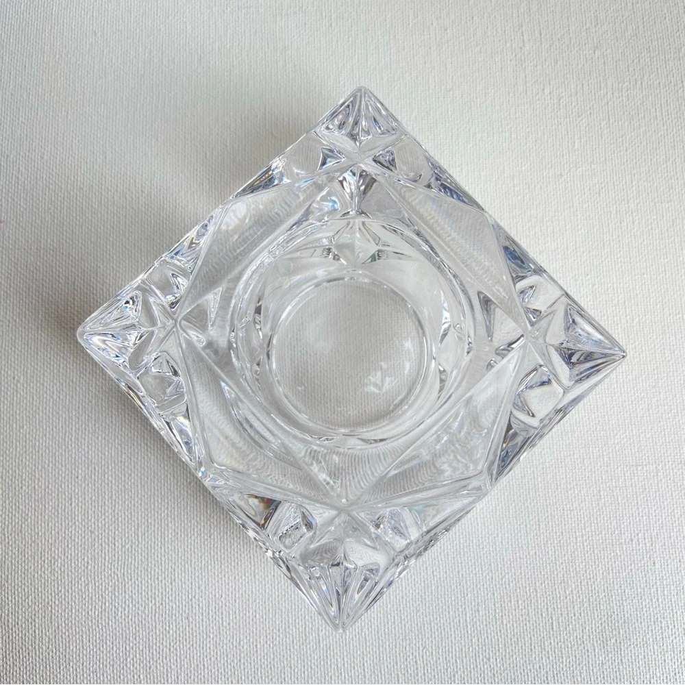 PartyLite Quad Prism lead crystal clear candle holder votive or tealight P0129